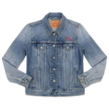 LTD EDTN LEVIS CHAINSTITCH EMBROIDERED TYPE 3 TRUCKER DENIM JACKET XS 34”
