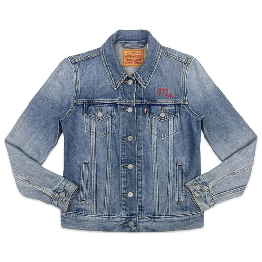 LTD EDTN LEVIS CHAINSTITCH EMBROIDERED TYPE 3 TRUCKER DENIM JACKET XS 34”