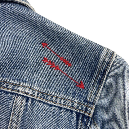 LTD EDTN LEVIS CHAINSTITCH EMBROIDERED TYPE 3 TRUCKER DENIM JACKET XS 34”