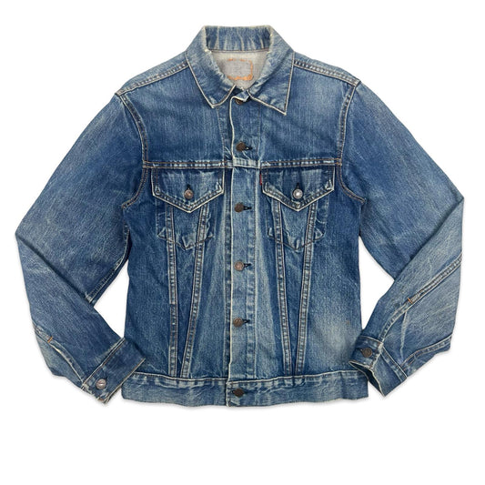 VTG GENUINE LATE 1960s LEVIS BIG E TYPE 3 TRUCKER DENIM JACKET XS MOD SKINS 34”