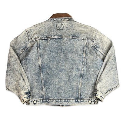 VTG 1980s LEVIS ALASKA ORANGE TAB ACID WASH DENIM JACKET L 42