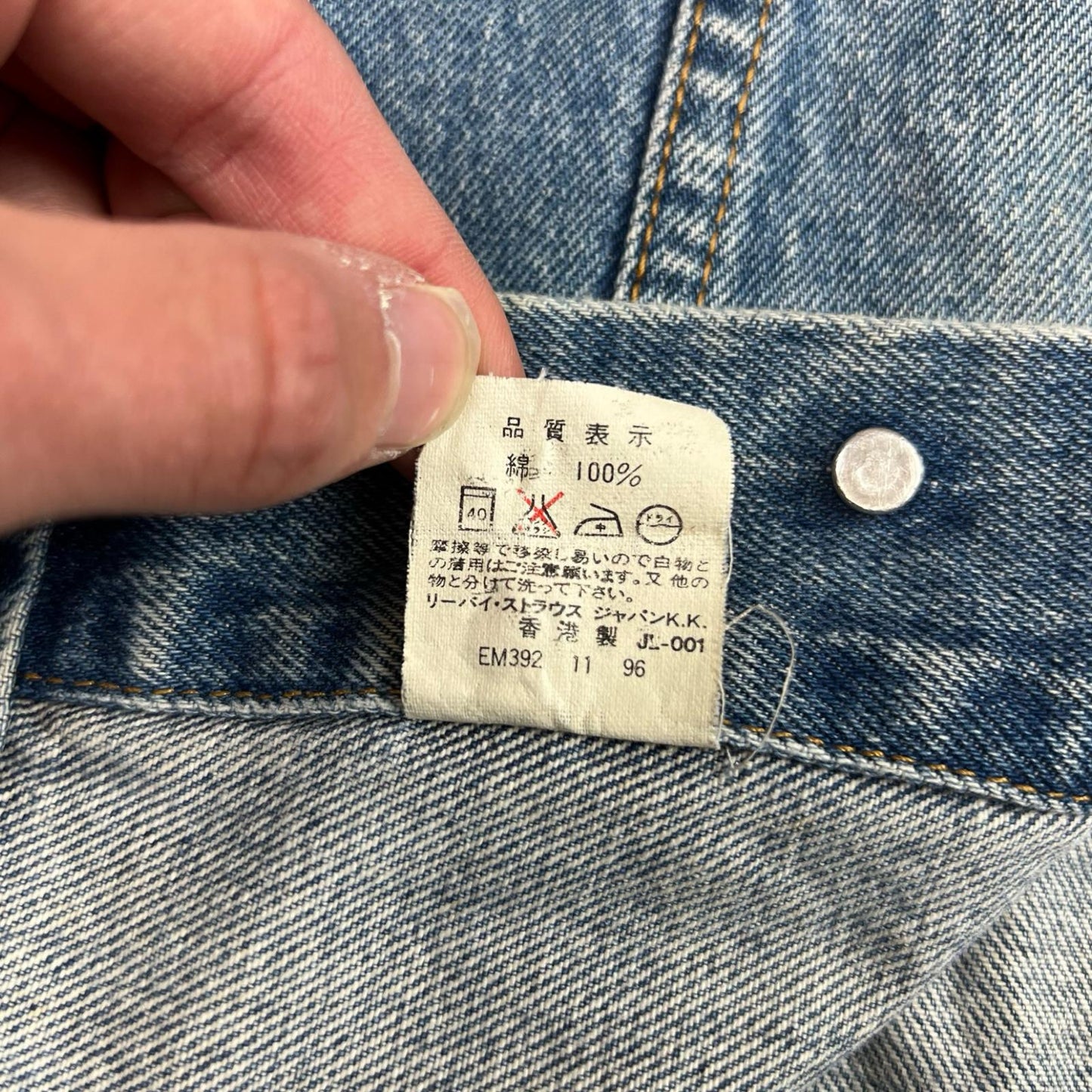VTG 90s JAPANESE LEVIS LVC LEVIS RED TAB 1970s TYPE 3 DENIM TRUCKER JACKET S 38