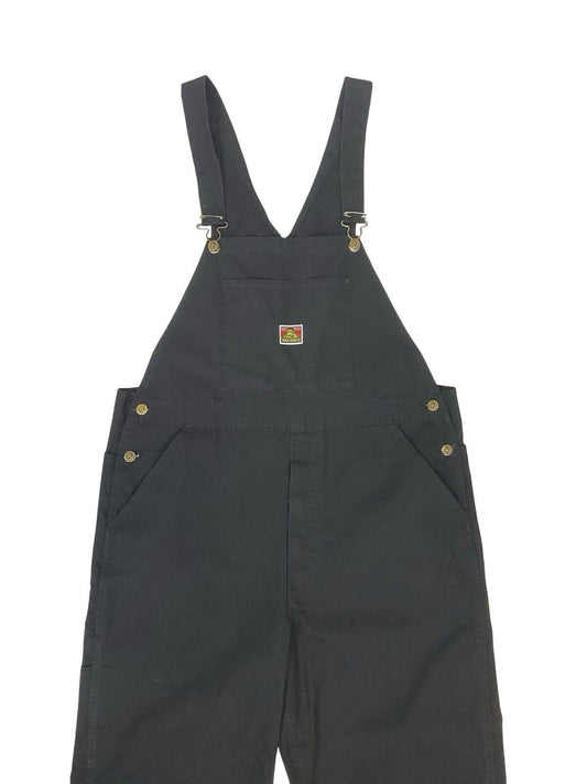BLACK USA BEN DAVIS UNION MADE DUNGAREES LIGHT DUCK CANVAS DUNGAREES 40’W 31”L