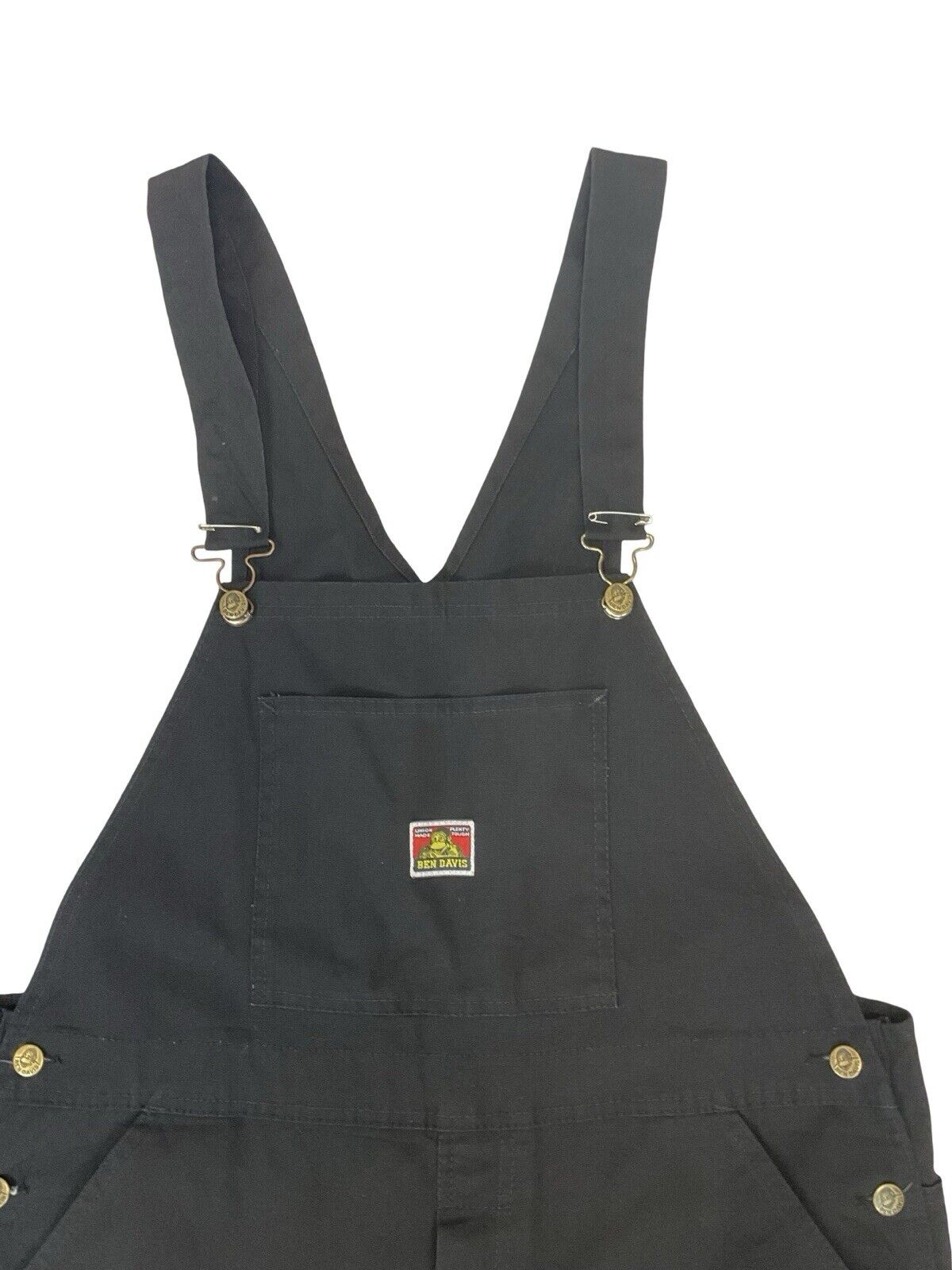 BLACK USA BEN DAVIS UNION MADE DUNGAREES LIGHT DUCK CANVAS DUNGAREES 40’W 31”L