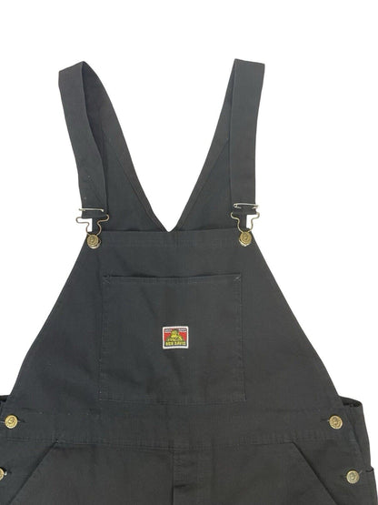 BLACK USA BEN DAVIS UNION MADE DUNGAREES LIGHT DUCK CANVAS DUNGAREES 40’W 31”L