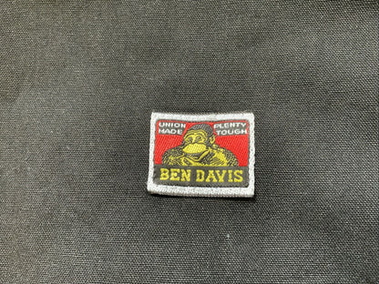 BLACK USA BEN DAVIS UNION MADE DUNGAREES LIGHT DUCK CANVAS DUNGAREES 40’W 31”L