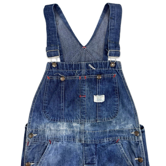 VTG 1960s USA JC PENNEY BIG MAC DUNGAREES WITH KILLER WATER FADING S 30”W 32”L