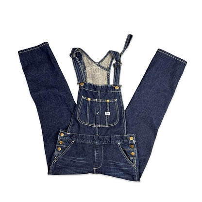 LEE UNION MADE VTG LADIES INDIGO DENIM DUNGAREES ROCKABILLY USA WORKWEAR 28W 28L