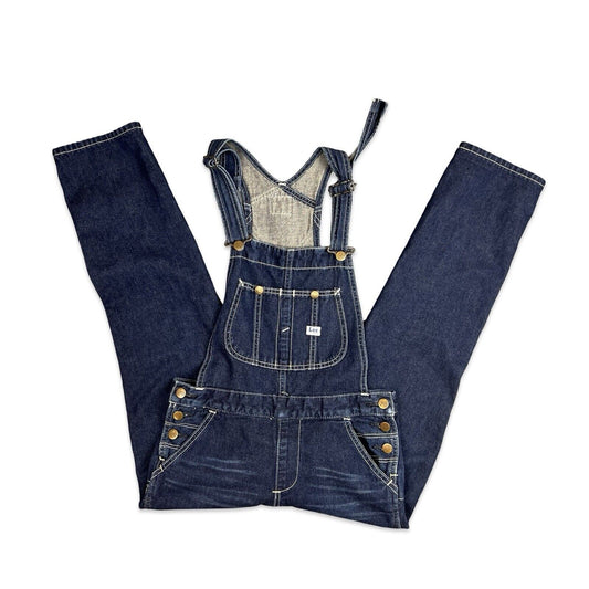 LEE UNION MADE VTG LADIES INDIGO DENIM DUNGAREES ROCKABILLY USA WORKWEAR 28W 28L
