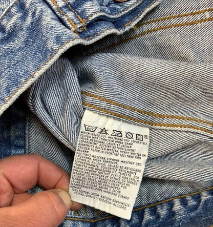 VTG 90s LEVIS RED TAB TYPE 3 TRUCKER DENIM JACKET ROCKABILLY MOD SKINS XS 34”