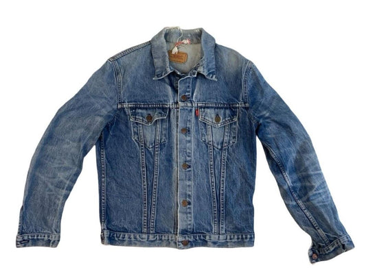 VTG 70s 80s LEVIS RED TAB TYPE 3 TRUCKER DENIM JACKET ROCKABILLY MOD SKINS M 40