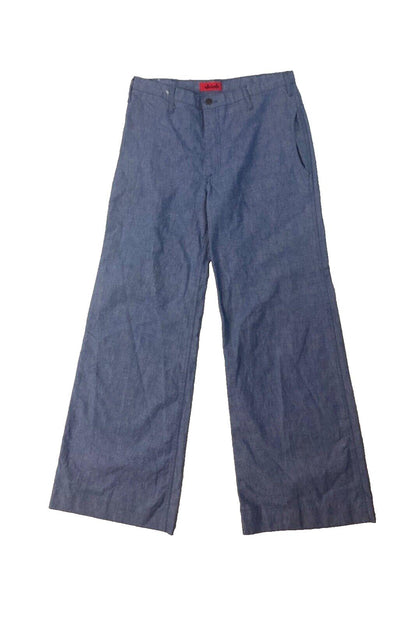VTG DEADSTOCK 70s MISS LEVIS BIG E CHAMBRAY DENIM BELL BOTTOM FLARES JEANS 32 12