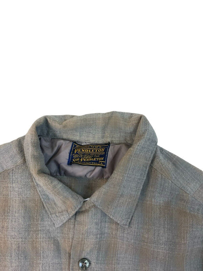 VTG 1962 USA SIR PENDLETON PLAID VIRGIN WOOL SHIRT ROCKABILLY HOT ROD S 38”