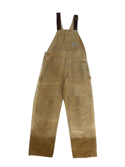 VTG CARHARTT DUCK CANVAS DOUBLE KNEE DUNGAREES KILLER FADES ROCKABILLY 36W 31L