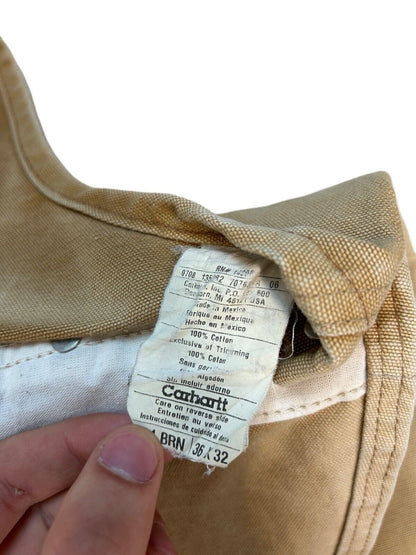 VTG CARHARTT DUCK CANVAS DOUBLE KNEE DUNGAREES KILLER FADES ROCKABILLY 36W 31L