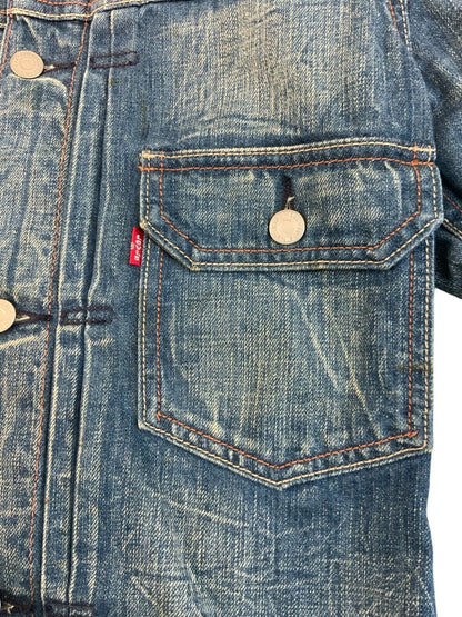 VTG LEVIS TYPE 1 CINCH BACK WESTERN DENIM JACKET PLEAT FRONT ROCKABILLY 50s S 36