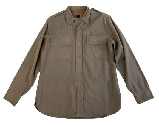VTG 40s WW2 USA OFFICERS JACKSON RAYMOND RANGOON GABARDINE VIRGIN WOOL SHIRT S38