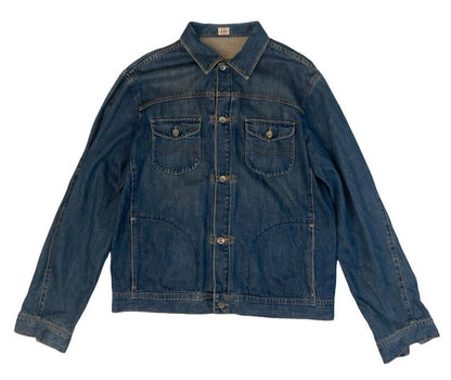 VTG STYLE LEE UNION MADE SANFORIZED PLEAT FRONT DENIM CHORE JACKET XL 44”
