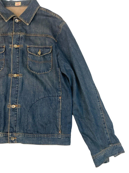 VTG STYLE LEE UNION MADE SANFORIZED PLEAT FRONT DENIM CHORE JACKET XL 44”