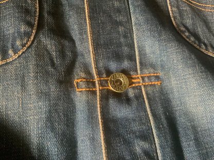 VTG STYLE LEE UNION MADE SANFORIZED PLEAT FRONT DENIM CHORE JACKET XL 44”