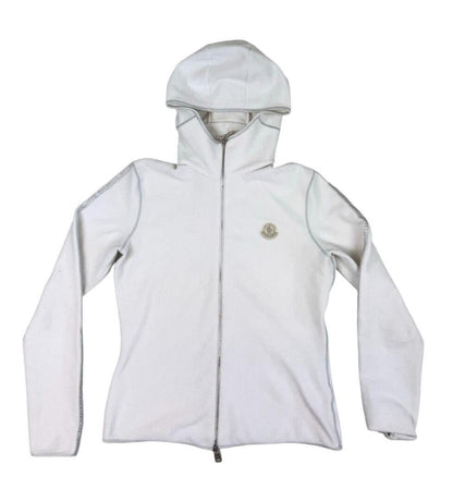 MONCLER FLEECE ZIP UP HOODIE WHITE SIZE M