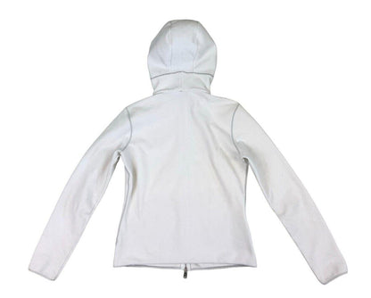 MONCLER FLEECE ZIP UP HOODIE WHITE SIZE M
