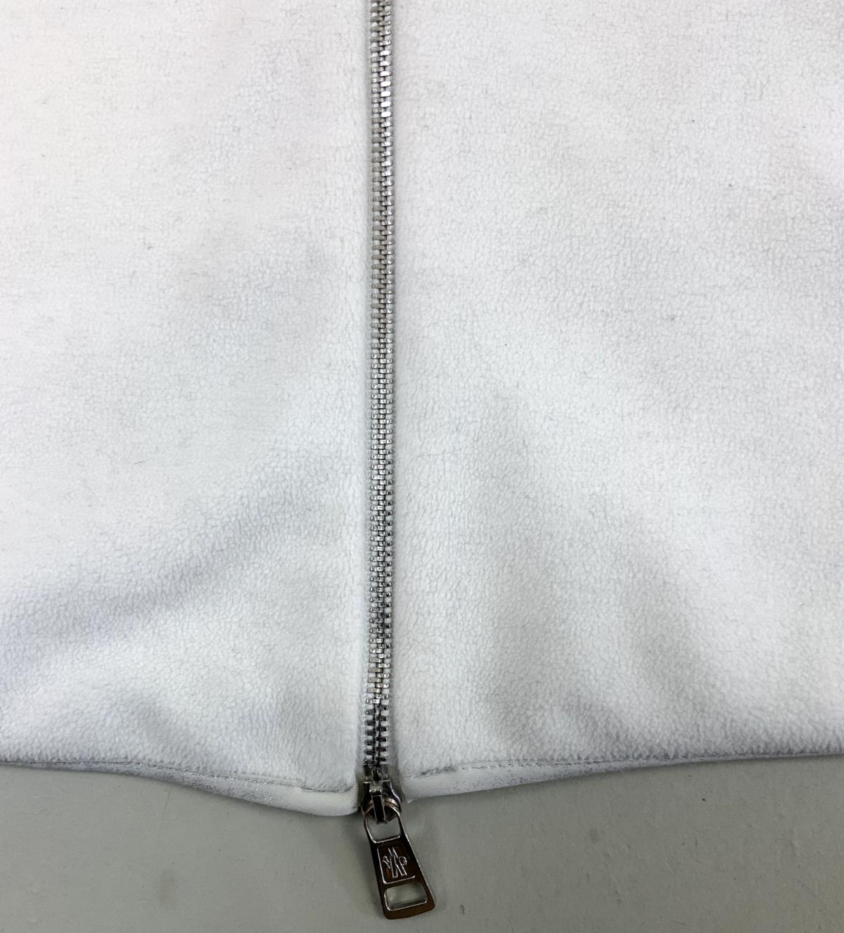 MONCLER FLEECE ZIP UP HOODIE WHITE SIZE M