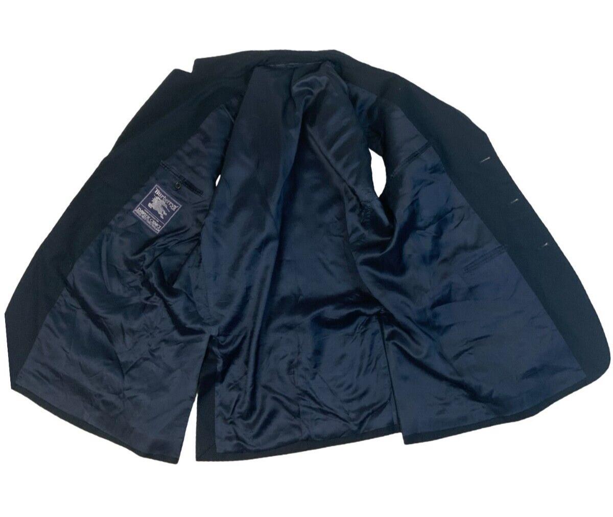 VTG 80s BURBERRYS GOLD BUTTON NAVY BLUE BLAZER JACKET SIZE M