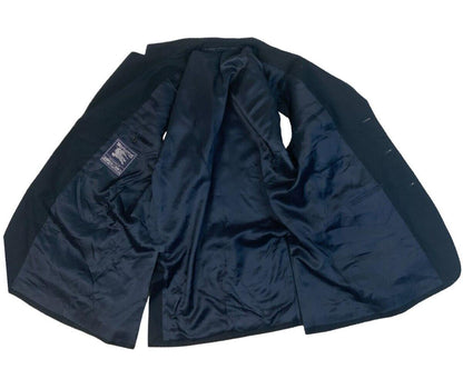 VTG 80s BURBERRYS GOLD BUTTON NAVY BLUE BLAZER JACKET SIZE M