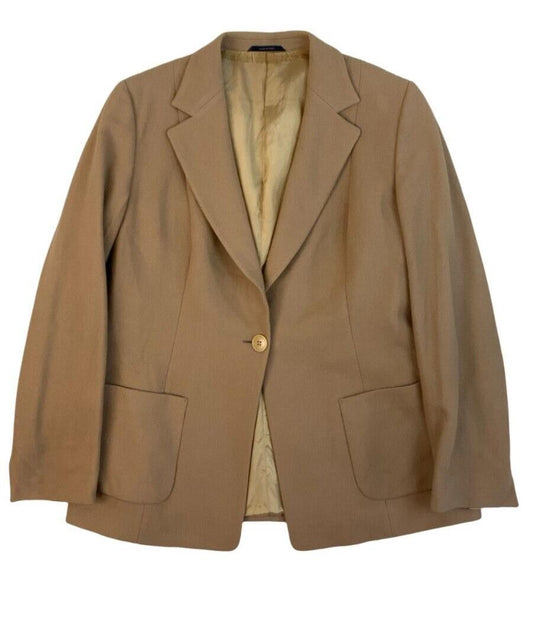 BURBERRY CASHMERE BLEND BLAZER JACKET BEIGE SIZE M