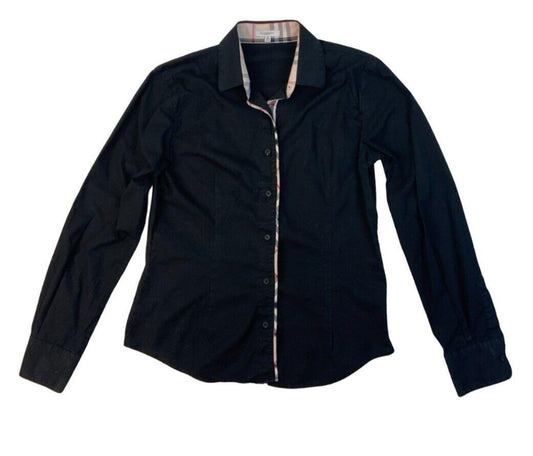 BURBERRY LONG SLEEVE BLACK SHIRT SIZE M