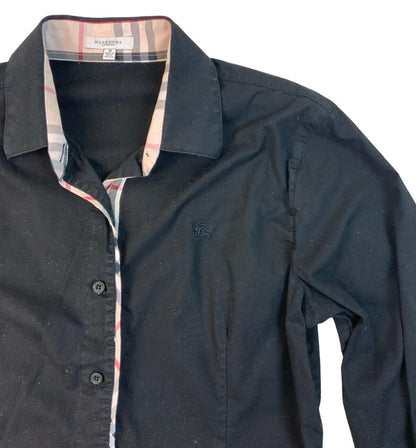 BURBERRY LONG SLEEVE BLACK SHIRT SIZE M