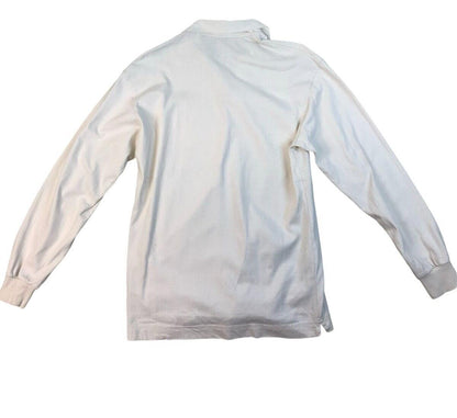 VINTAGE 80s VALENTINO WHITE 100% COTTON POLO SHIRT SIZE L