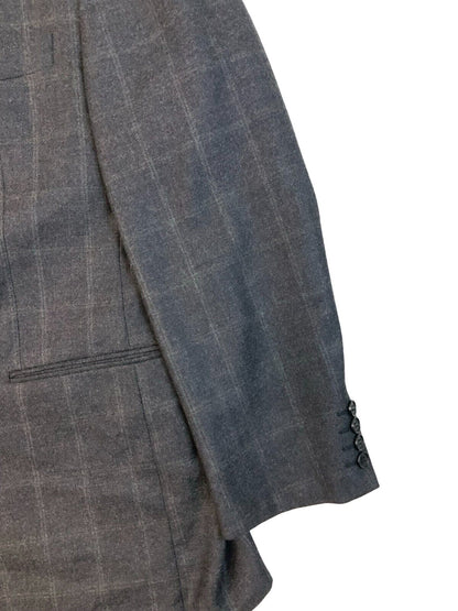 VTG YVES SAINT LAURENT CHECKED GREY BLAZER JACKET SIZE M 42