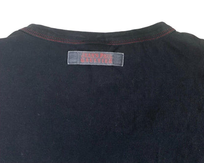 VTG JEAN PAUL GUALTIER CREW NECK PRINT LOGO T SHIRT  BLACK SIZE S