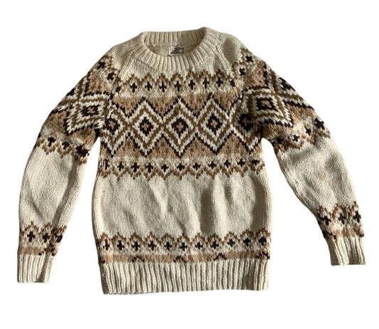 VTG 70s LORD BYRON BY WOOLRICH USA HAND KNIT NATIVE AMERICAN  ROCKABILLY XS 34”