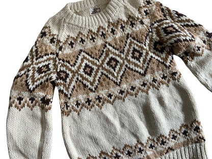 VTG 70s LORD BYRON BY WOOLRICH USA HAND KNIT NATIVE AMERICAN  ROCKABILLY XS 34”