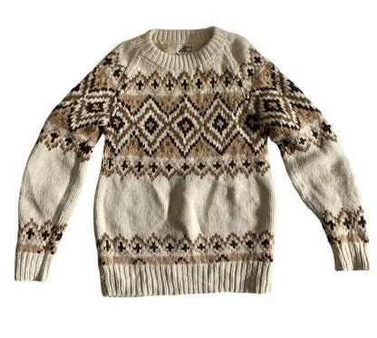 VTG 70s LORD BYRON BY WOOLRICH USA HAND KNIT NATIVE AMERICAN  ROCKABILLY XS 34”