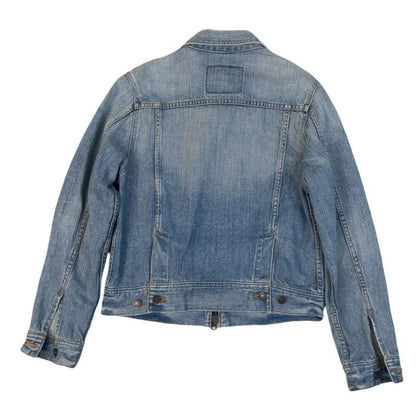 VTG 90s JAPANESE LEVIS PLEAT FRONT ZIP UP TYPE 2 DISTRESSED DENIM JACKET S 36