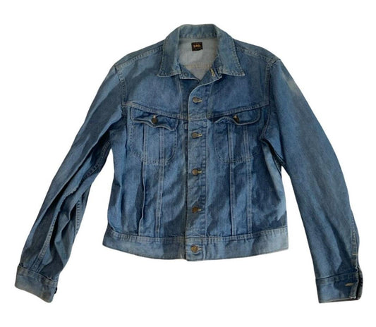VTG 1960s USA LEE RIDERS DENIM JACKET TRUCKER COWBOY ROCKABILLY NICE FADES M 40