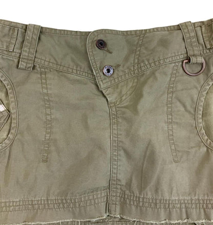 VTG Y2K KHAKI GREEN DIESEL MINI BELT CARGO SKIRT SIZE S/M