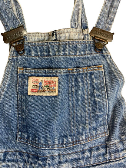 VTG 1980s LEVIS ORANGE TAB UNISEX DENIM DUNGAREES MID-LIGHT FADE 26”W 32”L
