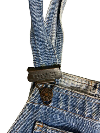 VTG 1980s LEVIS ORANGE TAB UNISEX DENIM DUNGAREES MID-LIGHT FADE 26”W 32”L