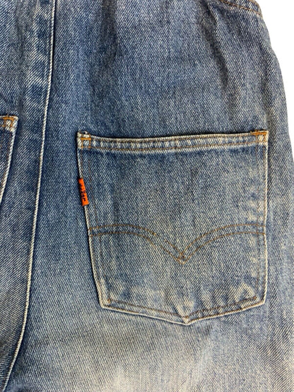 VTG 1980s LEVIS ORANGE TAB UNISEX DENIM DUNGAREES MID-LIGHT FADE 26”W 32”L