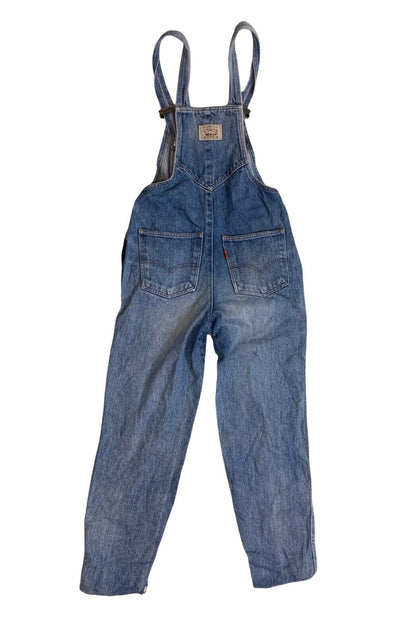 VTG 1980s LEVIS ORANGE TAB UNISEX DENIM DUNGAREES MID-LIGHT FADE 26”W 32”L