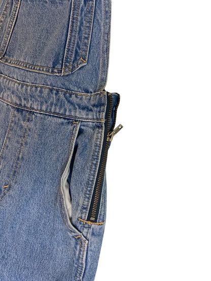 LEVIS PREMIUM BIG E LADIES ZIPSIDE SLIM FIT STONEWASH DENIM DUNGAREES 24” W 27”L