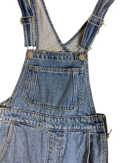 LEVIS PREMIUM BIG E LADIES ZIPSIDE SLIM FIT STONEWASH DENIM DUNGAREES 24” W 27”L