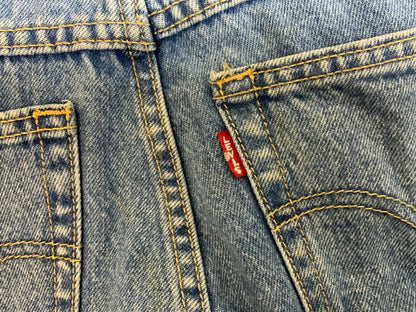 LEVIS PREMIUM BIG E LADIES ZIPSIDE SLIM FIT STONEWASH DENIM DUNGAREES 24” W 27”L