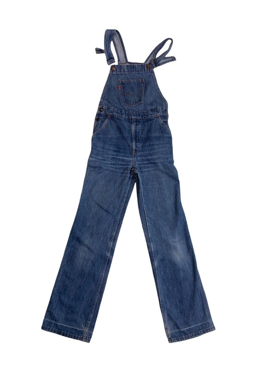 VTG 80s UNISEX LEVIS ORANGE TAB DENIM DUNGAREES WORKWEAR ROCKABILLY XS 25” WAIST