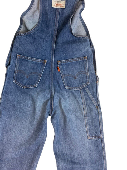 VTG 80s UNISEX LEVIS ORANGE TAB DENIM DUNGAREES WORKWEAR ROCKABILLY XS 25” WAIST
